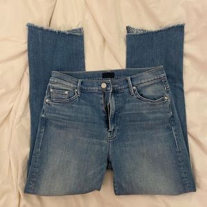 Mother brand denim insider crop two step fray jeans skinny raw hem 29.
